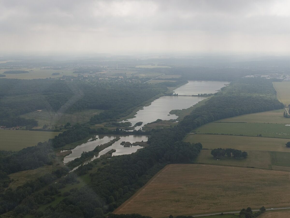 Vue aérienne des Étangs de Hollande, en forêt de Rambouillet